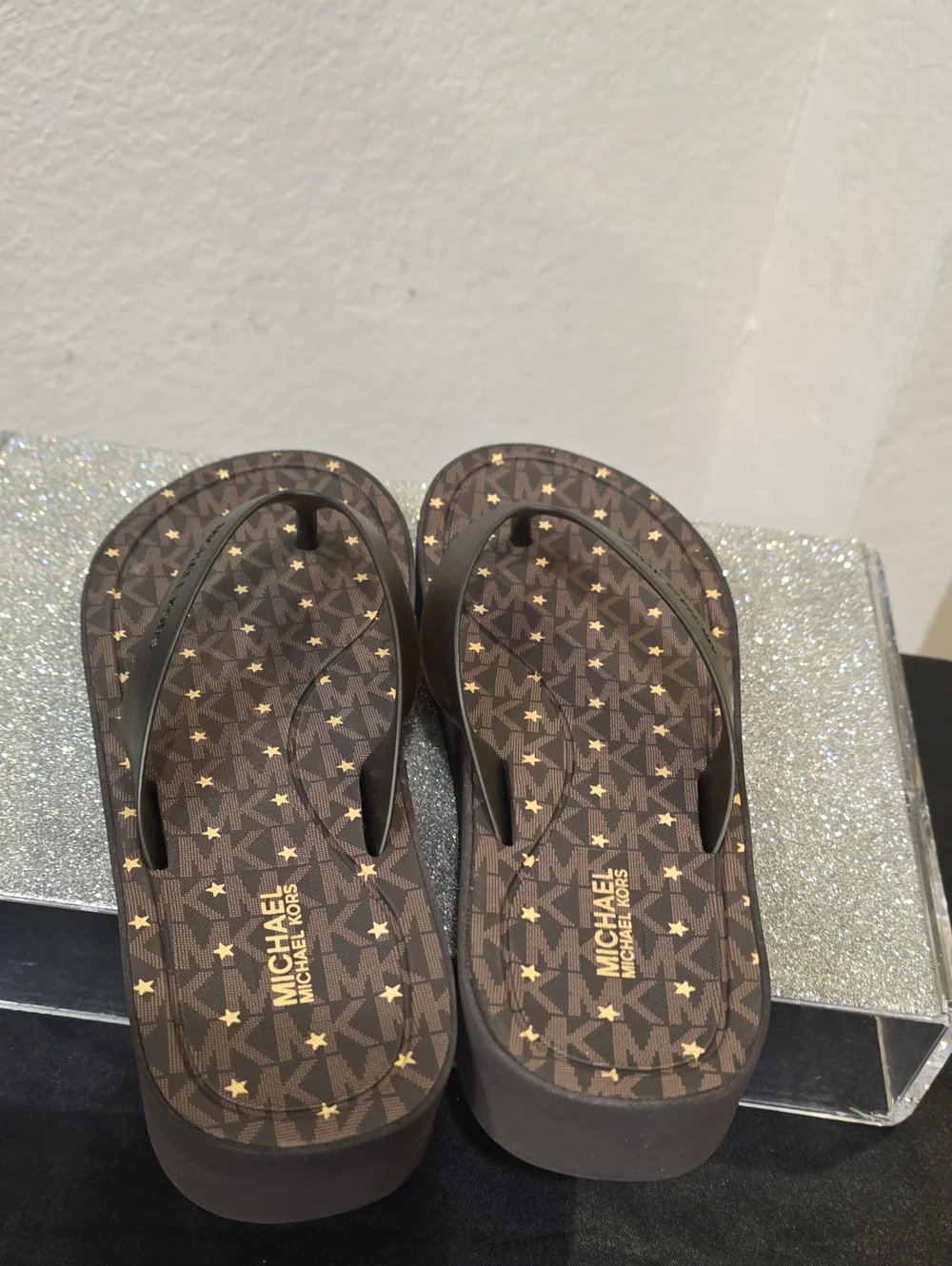 Michael Kors MK Stars Logo Flip-Flop Sandals